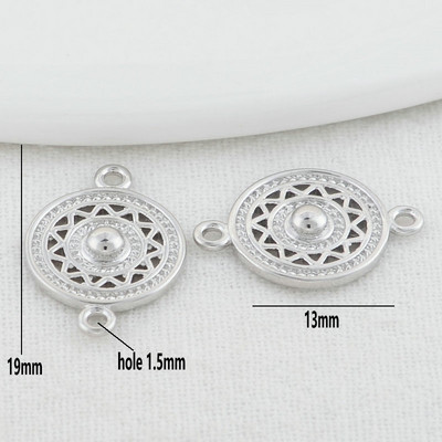 13×19MM 14K aranyozott, kerek, 2 lyukú, összekötő medálok medálok Ékszerkészítési kellékek Barkácsolás kiegészítők