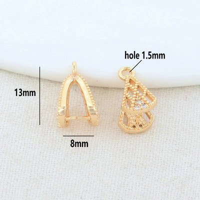 8*17MM 8*13MM 14K arannyal bevont sárgaréz cirkon bála csíptetővel medálkészítéshez barkácsolás nyaklánc ékszer készítése.