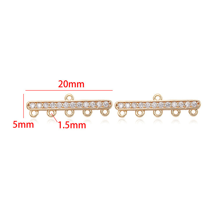 20 mm-es 14K arany színű sárgaréz 5 lyukkal összekötő medálok medálok Ékszerkészítési kellékek Barkácslelet Kiegészítők