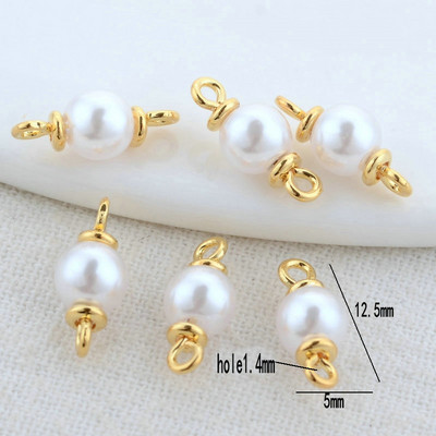 5mm 6mm 8mm 14k pozlaćeni mesingani biserni konektor Visokokvalitetni dodaci za nakit „uradi sam“