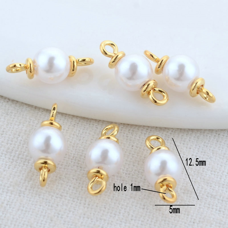 5mm 6mm 8mm 14k pozlaćeni mesingani biserni konektor Visokokvalitetni dodaci za nakit „uradi sam“