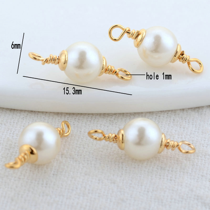 5mm 6mm 8mm 14k pozlaćeni mesingani biserni konektor Visokokvalitetni dodaci za nakit „uradi sam“