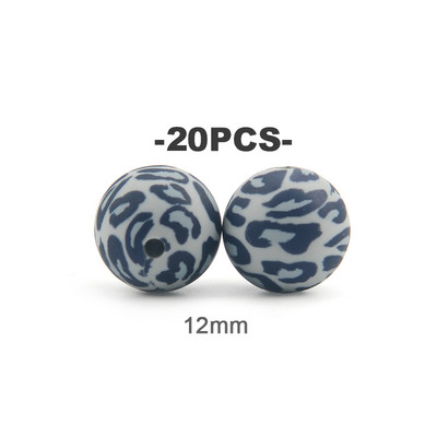 LOFCA 20 τμχ Tie βαφή λεοπάρ Terrazzo Dalmatian camo Χάντρες σιλικόνης Teething Beads DIY Μασώμενες πολύχρωμες οδοντοφυΐες για βρέφη