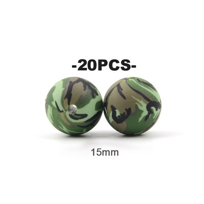 LOFCA 20 τμχ Tie βαφή λεοπάρ Terrazzo Dalmatian camo Χάντρες σιλικόνης Teething Beads DIY Μασώμενες πολύχρωμες οδοντοφυΐες για βρέφη