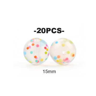LOFCA 20 τμχ Tie βαφή λεοπάρ Terrazzo Dalmatian camo Χάντρες σιλικόνης Teething Beads DIY Μασώμενες πολύχρωμες οδοντοφυΐες για βρέφη