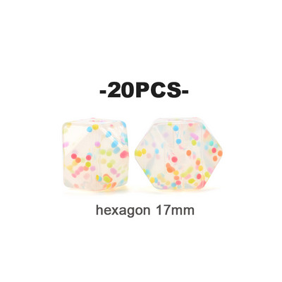 LOFCA 20 τμχ Tie βαφή λεοπάρ Terrazzo Dalmatian camo Χάντρες σιλικόνης Teething Beads DIY Μασώμενες πολύχρωμες οδοντοφυΐες για βρέφη