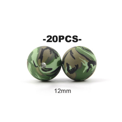 LOFCA 20 τμχ Tie βαφή λεοπάρ Terrazzo Dalmatian camo Χάντρες σιλικόνης Teething Beads DIY Μασώμενες πολύχρωμες οδοντοφυΐες για βρέφη