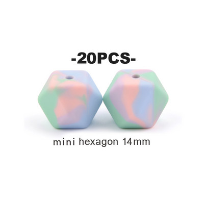 LOFCA 20 τμχ Tie βαφή λεοπάρ Terrazzo Dalmatian camo Χάντρες σιλικόνης Teething Beads DIY Μασώμενες πολύχρωμες οδοντοφυΐες για βρέφη
