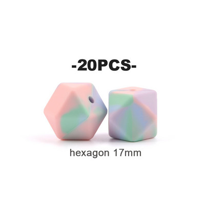 LOFCA 20 τμχ Tie βαφή λεοπάρ Terrazzo Dalmatian camo Χάντρες σιλικόνης Teething Beads DIY Μασώμενες πολύχρωμες οδοντοφυΐες για βρέφη