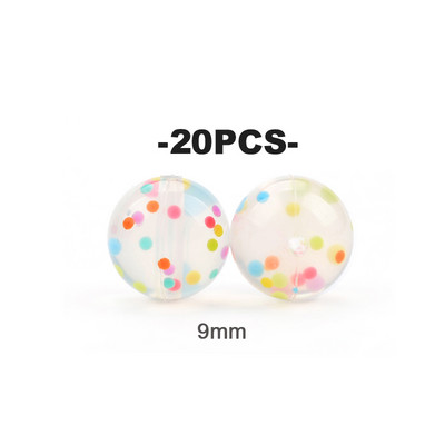 LOFCA 20 τμχ Tie βαφή λεοπάρ Terrazzo Dalmatian camo Χάντρες σιλικόνης Teething Beads DIY Μασώμενες πολύχρωμες οδοντοφυΐες για βρέφη