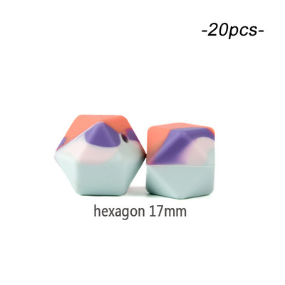 LOFCA 20 τμχ Tie βαφή λεοπάρ Terrazzo Dalmatian camo Χάντρες σιλικόνης Teething Beads DIY Μασώμενες πολύχρωμες οδοντοφυΐες για βρέφη