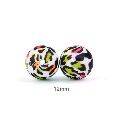 LOFCA 20 τμχ Tie βαφή λεοπάρ Terrazzo Dalmatian camo Χάντρες σιλικόνης Teething Beads DIY Μασώμενες πολύχρωμες οδοντοφυΐες για βρέφη