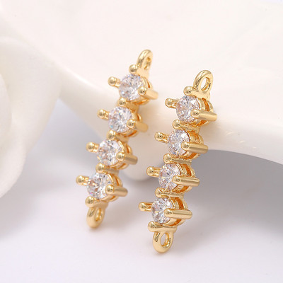 4PCS 5*20MM 14K zlatne boje mesing i cirkon privjesci 2 rupe Privjesci Pribor za izradu nakita Diy nalazi Pribor