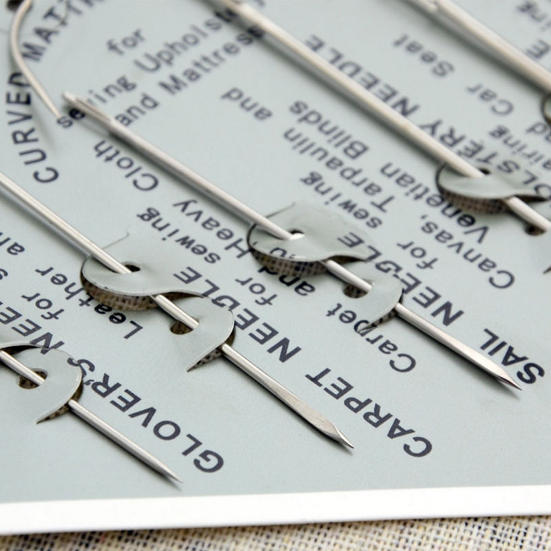 7 τμχ Ταπετσαρίες βελόνας ραπτικής με δερμάτινες χειροτεχνίες DIY Δερμάτινο χέρι από ανοξείδωτο ατσάλι Καρφίτσα βελονιάς Κιτ καμβάς επισκευή χαλιού κυρτή