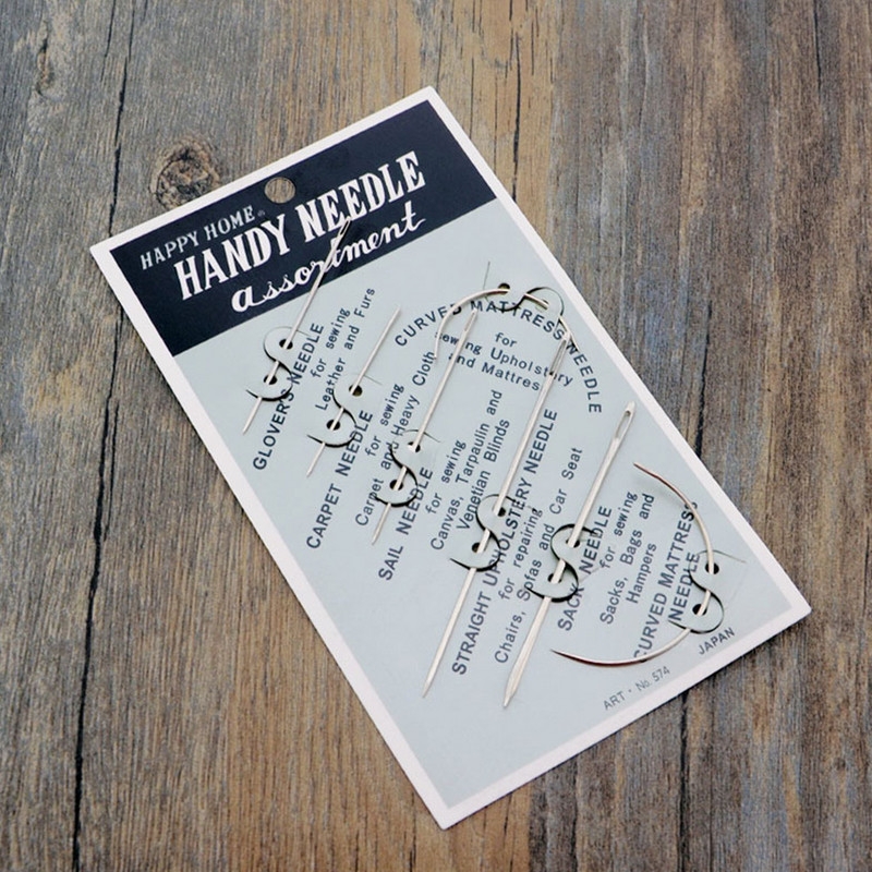 7 τμχ Ταπετσαρίες βελόνας ραπτικής με δερμάτινες χειροτεχνίες DIY Δερμάτινο χέρι από ανοξείδωτο ατσάλι Καρφίτσα βελονιάς Κιτ καμβάς επισκευή χαλιού κυρτή