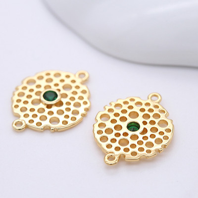 15*20MM 14K zlatne boje mesing 2 rupe privjesci cvjetni konektor Okrugli privjesci privjesci Pribor za izradu nakita Diy nalazi