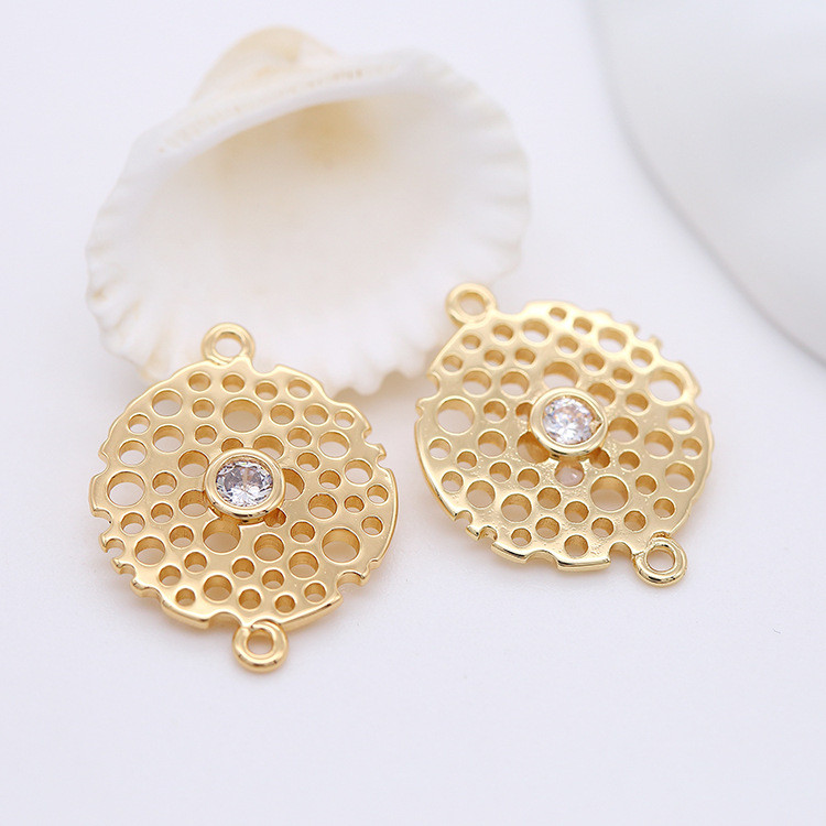 15*20MM 14K zlatne boje mesing 2 rupe privjesci cvjetni konektor Okrugli privjesci privjesci Pribor za izradu nakita Diy nalazi