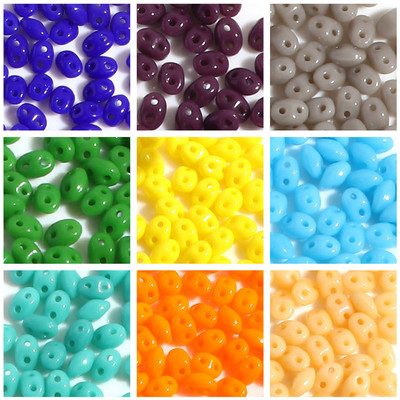 Semințe de sticlă cu două găuri Mărgele de semințe duble cu două găuri Mărgele distanțiere opace multicolore Bijuterii DIY 5 mmx4 mm, 1 sticlă (10 g-aproximativ 150 buc)
