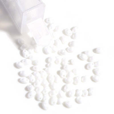 Staklene dvostruke perle s dvije rupe, višebojne, neprozirne razmaknice, DIY nakit, 5 mm x 4 mm, 1 boca (10 g-približno 150 komada)