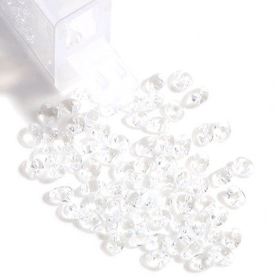 Staklene dvostruke perle s dvije rupe, višebojne, neprozirne razmaknice, DIY nakit, 5 mm x 4 mm, 1 boca (10 g-približno 150 komada)