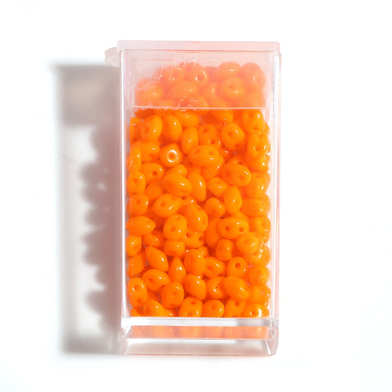 Staklene dvostruke perle s dvije rupe, višebojne, neprozirne razmaknice, DIY nakit, 5 mm x 4 mm, 1 boca (10 g-približno 150 komada)