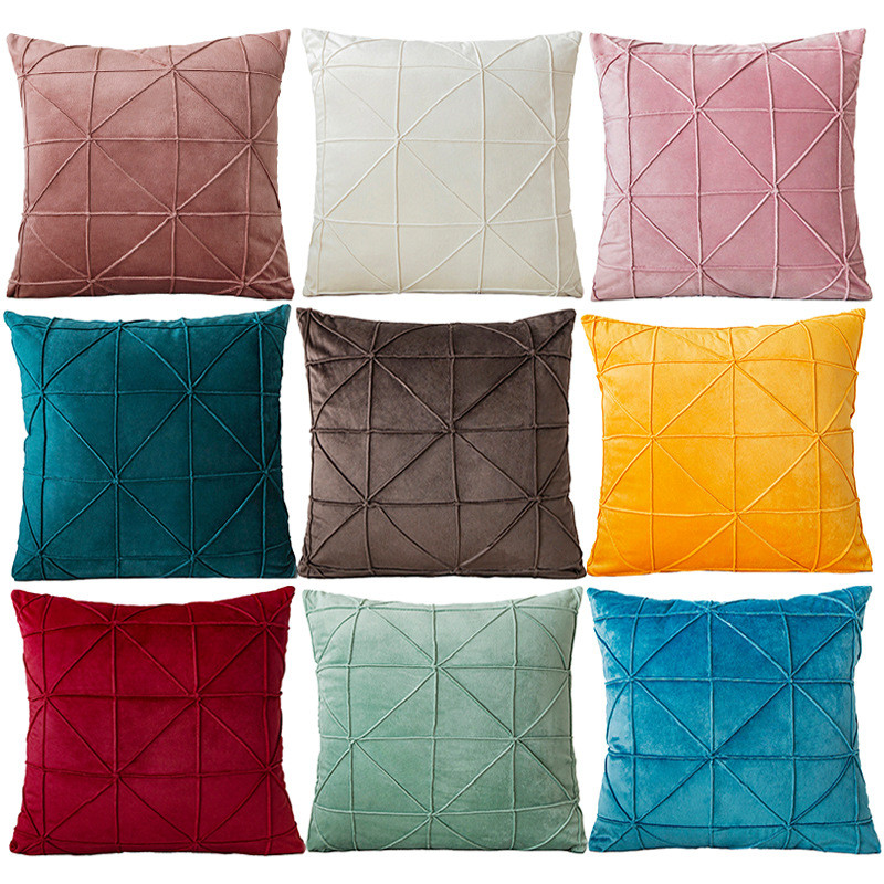 New Grids Dutch Velvet Cushion Coll Case Μαξιλαροθήκη μονόχρωμη ριχτάρι για καναπέ Διακοσμητικό κάλυμμα οσφυϊκού μαξιλαριού Διακοσμητικό μαξιλαροθήκη σπιτιού