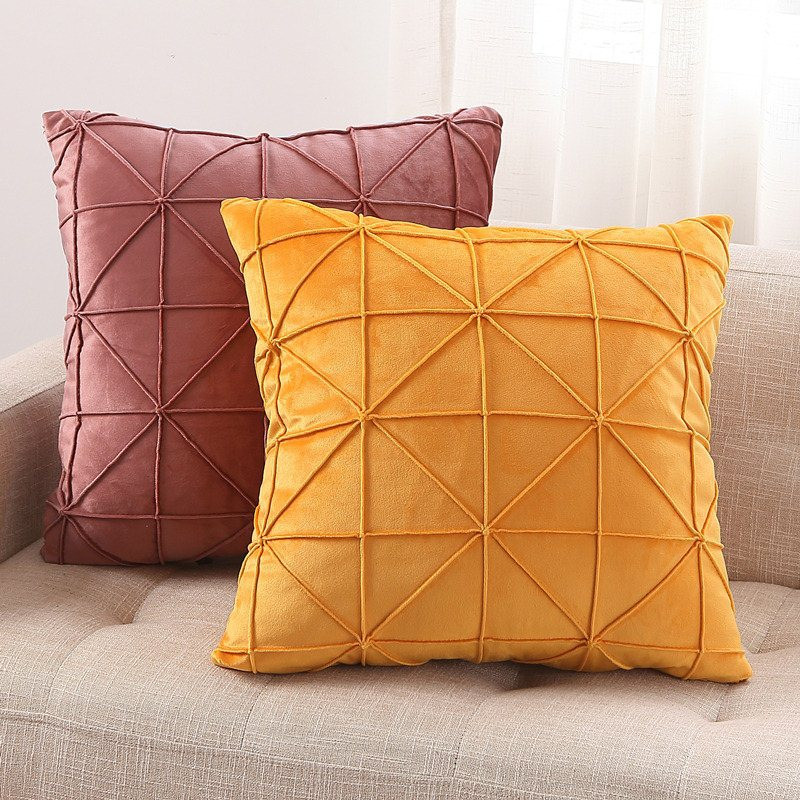 New Grids Dutch Velvet Cushion Coll Case Μαξιλαροθήκη μονόχρωμη ριχτάρι για καναπέ Διακοσμητικό κάλυμμα οσφυϊκού μαξιλαριού Διακοσμητικό μαξιλαροθήκη σπιτιού