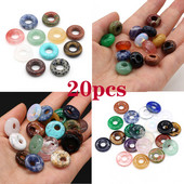 20 komada perli od prirodnog kamena, oblika abakusa, velika rupa, mješavina boja, ahatnih kamenih labavih perli za izradu DIY nakita, ogrlica, naušnica