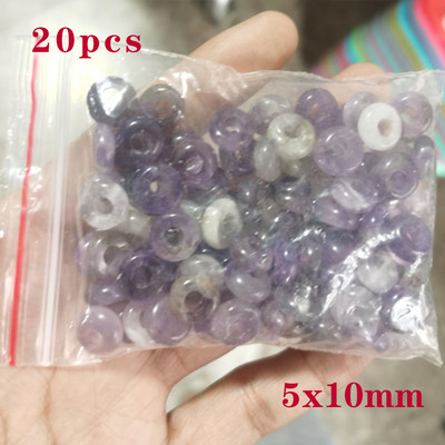 20 komada perli od prirodnog kamena, oblika abakusa, velika rupa, mješavina boja, ahatnih kamenih labavih perli za izradu DIY nakita, ogrlica, naušnica
