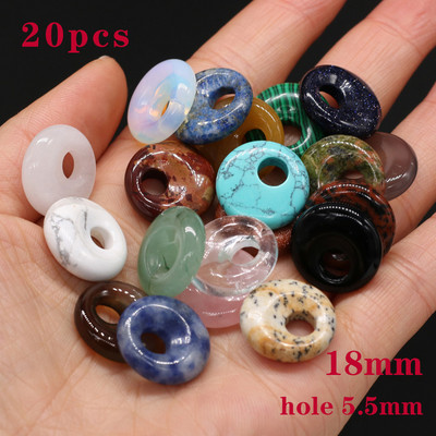 20 komada perli od prirodnog kamena, oblika abakusa, velika rupa, mješavina boja, ahatnih kamenih labavih perli za izradu DIY nakita, ogrlica, naušnica