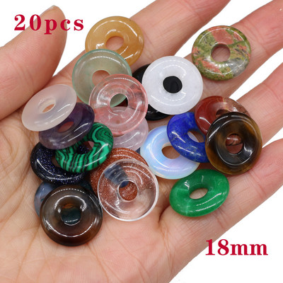 20 komada perli od prirodnog kamena, oblika abakusa, velika rupa, mješavina boja, ahatnih kamenih labavih perli za izradu DIY nakita, ogrlica, naušnica