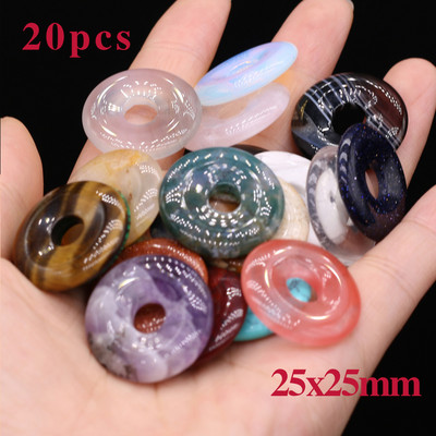 20 komada perli od prirodnog kamena, oblika abakusa, velika rupa, mješavina boja, ahatnih kamenih labavih perli za izradu DIY nakita, ogrlica, naušnica
