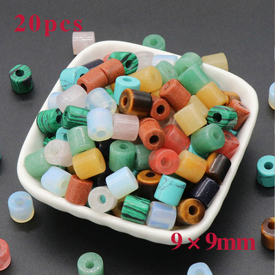 20 komada perli od prirodnog kamena, oblika abakusa, velika rupa, mješavina boja, ahatnih kamenih labavih perli za izradu DIY nakita, ogrlica, naušnica