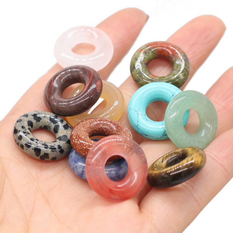 20 komada perli od prirodnog kamena, oblika abakusa, velika rupa, mješavina boja, ahatnih kamenih labavih perli za izradu DIY nakita, ogrlica, naušnica