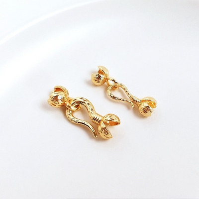 4Set 14MM 16MM 14K Arany színű sárgaréz virág nyaklánc Connect Clasp Ékszer készítési kellékek Barkács leletek Kiegészítők