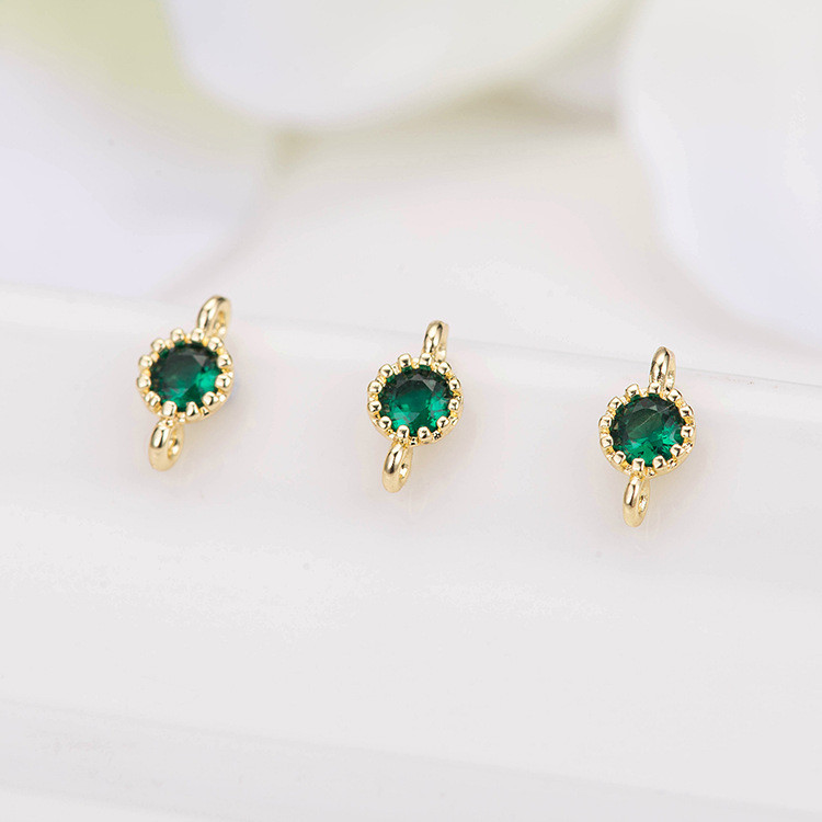 4*8 MM 14K pozlaćeni mesing sa cirkonom 2 rupe Privjesci Konektor Okrugli privjesci Privjesci Pribor za izradu nakita Diy Finding