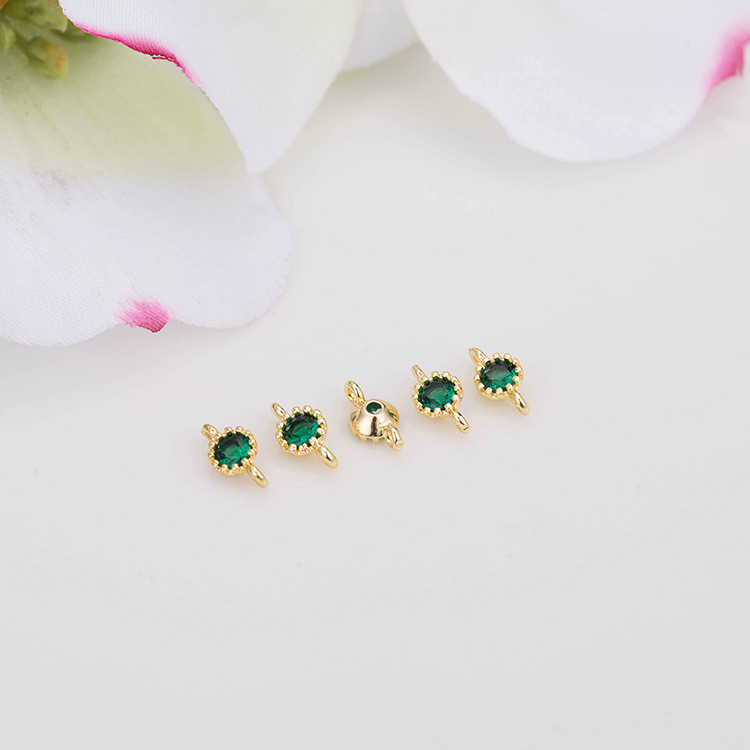 4*8 MM 14K pozlaćeni mesing sa cirkonom 2 rupe Privjesci Konektor Okrugli privjesci Privjesci Pribor za izradu nakita Diy Finding