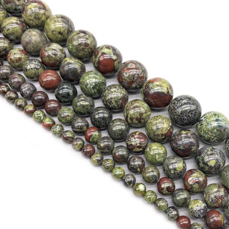 Didmeninė prekyba AAA+ natūralūs drakonai, kraujo akmens karoliukai, apvalūs laisvi karoliukai 4 6 8 10 12 mm pasidaryk pats karoliukai papuošalams gaminti 15 colių dovana