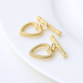 Mjedena narukvica u obliku srca od 14K pozlaćene O preklopne kopče Visokokvalitetni dodaci za nakit „uradi sam“