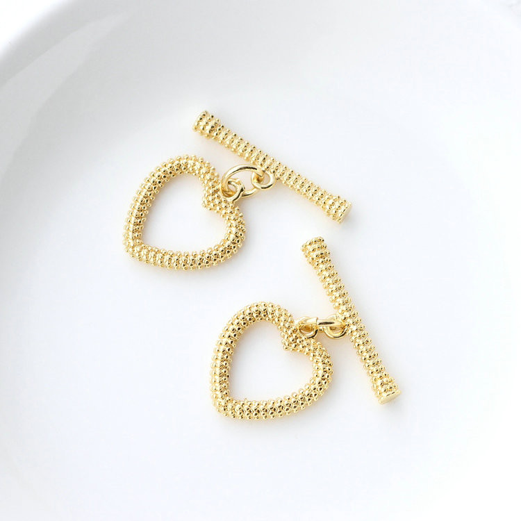 Mjedena narukvica u obliku srca od 14K pozlaćene O preklopne kopče Visokokvalitetni dodaci za nakit „uradi sam“