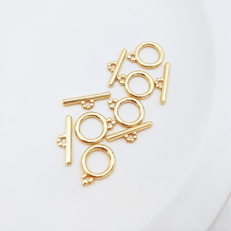 10MM 14K pozlaćena mesingana okrugla narukvica O preklopne kopče Visokokvalitetni dodaci za nakit „uradi sam“