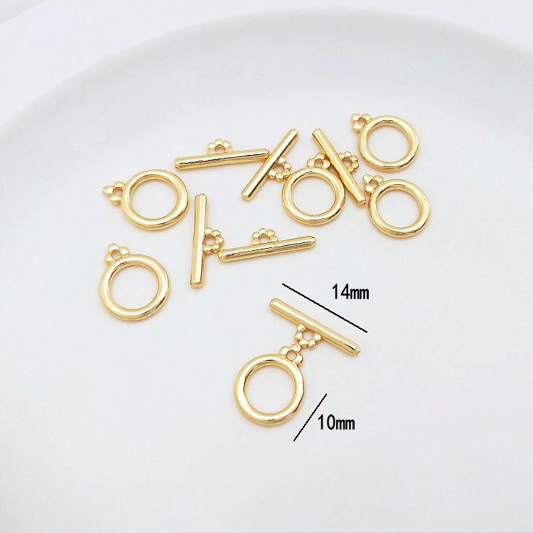 10MM 14K pozlaćena mesingana okrugla narukvica O preklopne kopče Visokokvalitetni dodaci za nakit „uradi sam“