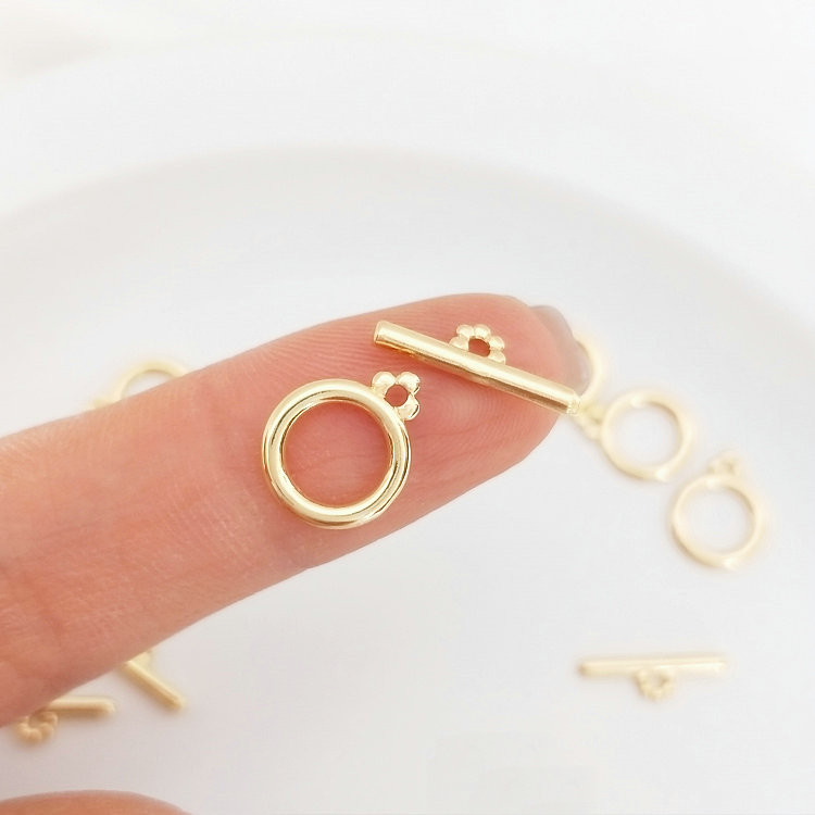 10MM 14K pozlaćena mesingana okrugla narukvica O preklopne kopče Visokokvalitetni dodaci za nakit „uradi sam“