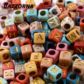 100 vnt kubo abėcėlės akrilo karoliukai 6x6 mm spalvos aukso raidžių karoliukai papuošalų kūrimas apyrankėms karoliai pasidaryk pats didmeninė prekyba