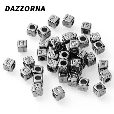100 vnt kubo abėcėlės akrilo karoliukai 6x6 mm spalvos aukso raidžių karoliukai papuošalų kūrimas apyrankėms karoliai pasidaryk pats didmeninė prekyba