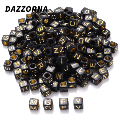 100 vnt kubo abėcėlės akrilo karoliukai 6x6 mm spalvos aukso raidžių karoliukai papuošalų kūrimas apyrankėms karoliai pasidaryk pats didmeninė prekyba