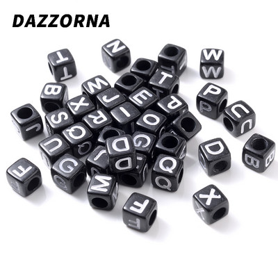 100 vnt kubo abėcėlės akrilo karoliukai 6x6 mm spalvos aukso raidžių karoliukai papuošalų kūrimas apyrankėms karoliai pasidaryk pats didmeninė prekyba