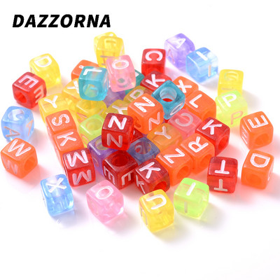 100 vnt kubo abėcėlės akrilo karoliukai 6x6 mm spalvos aukso raidžių karoliukai papuošalų kūrimas apyrankėms karoliai pasidaryk pats didmeninė prekyba