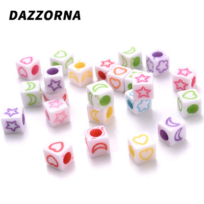 100 vnt kubo abėcėlės akrilo karoliukai 6x6 mm spalvos aukso raidžių karoliukai papuošalų kūrimas apyrankėms karoliai pasidaryk pats didmeninė prekyba