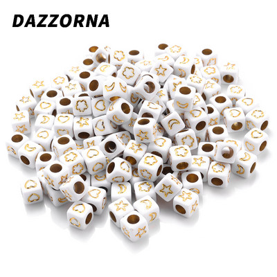 100 vnt kubo abėcėlės akrilo karoliukai 6x6 mm spalvos aukso raidžių karoliukai papuošalų kūrimas apyrankėms karoliai pasidaryk pats didmeninė prekyba